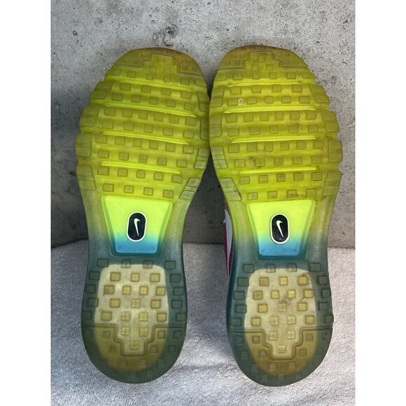 Nike Air Max Flyknit ID Pink-Lime Green-Blue Running Shoes Size 8.5 [845615-992]